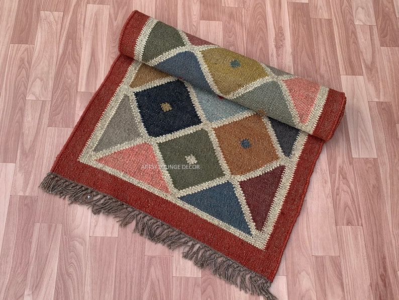2x6 Handmade Wool Jute Rug Runner Rug Kilim Rug Aztec Rug Etsy