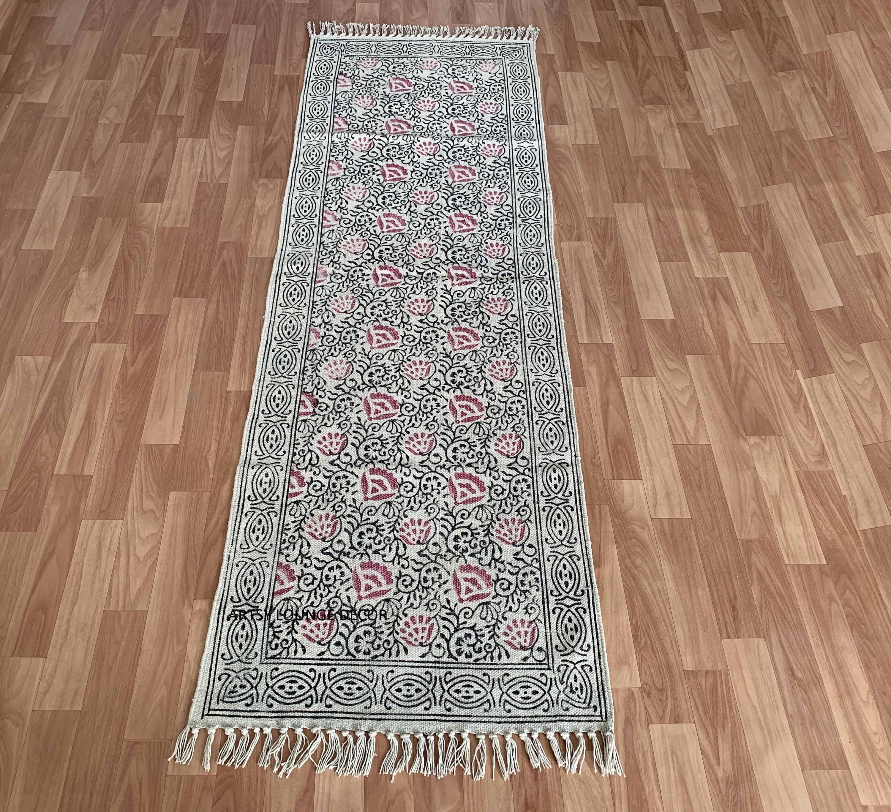 2x6 Indian Handmade Runner Rug Hand Block Print Rug Kilim Etsy