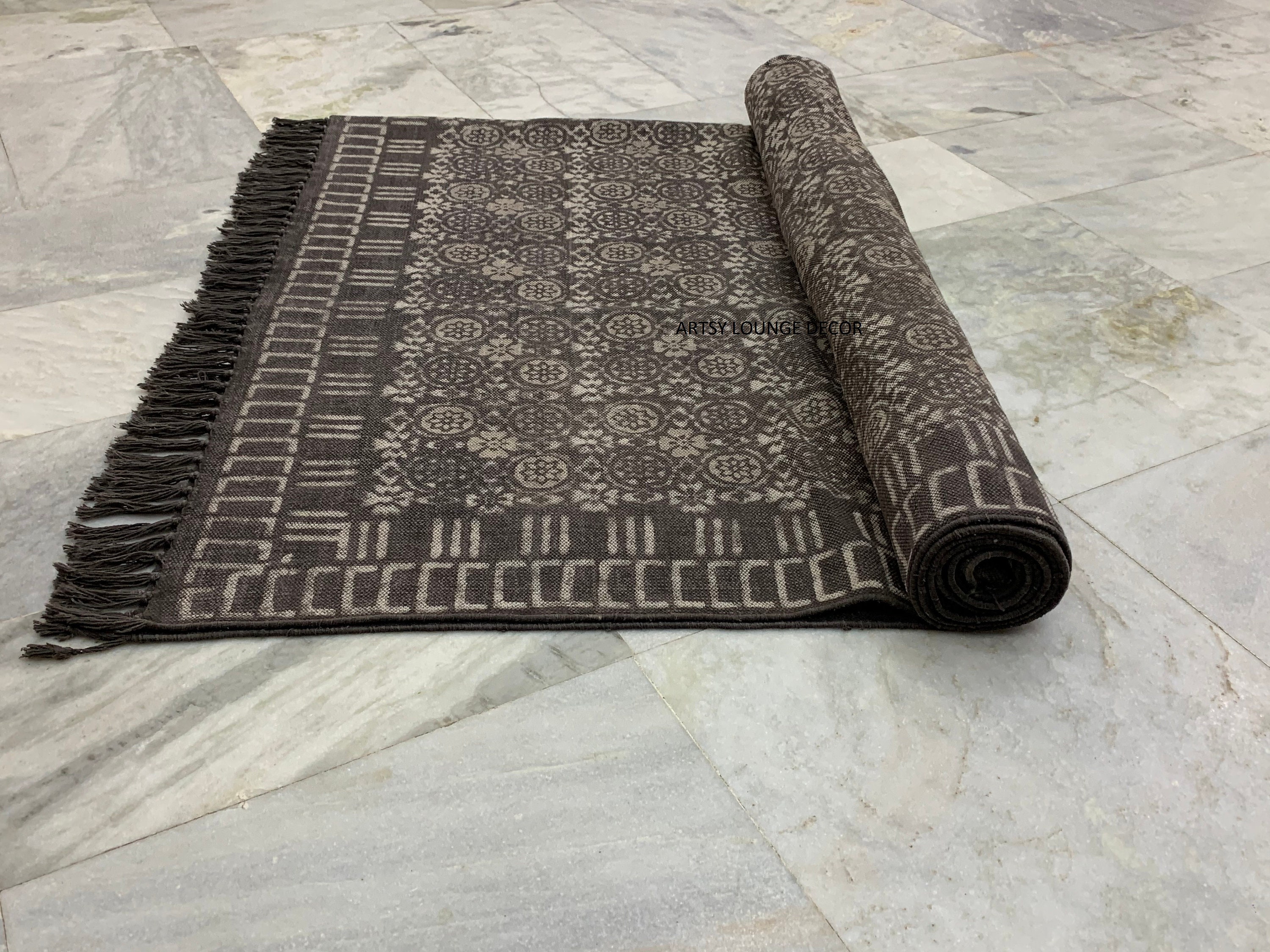 6x6 Rug Handmade Rug Indian Rug Outdoor / Indoor / Kitchen Etsy