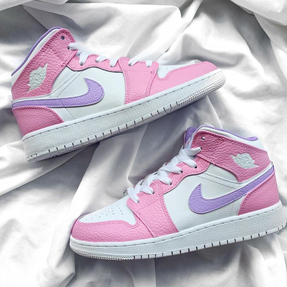 Nike AJ1 Light Pink & Purple Air Jordan 1 Customs | Etsy