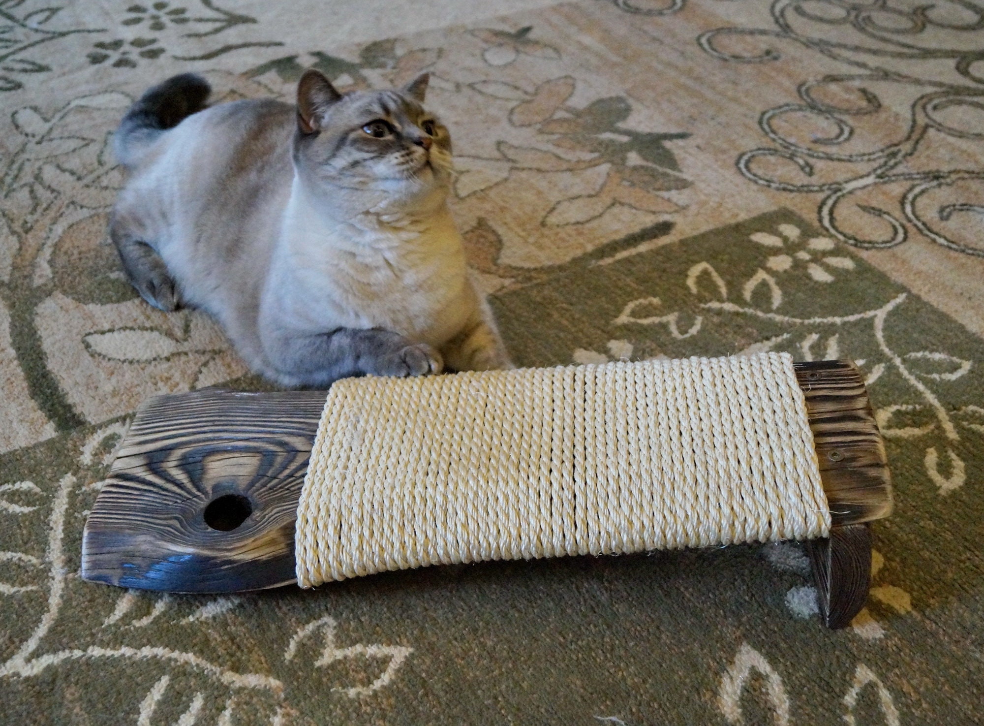 Cat scratcher Cat furniture Cat corner scratcher Reclaimed Etsy