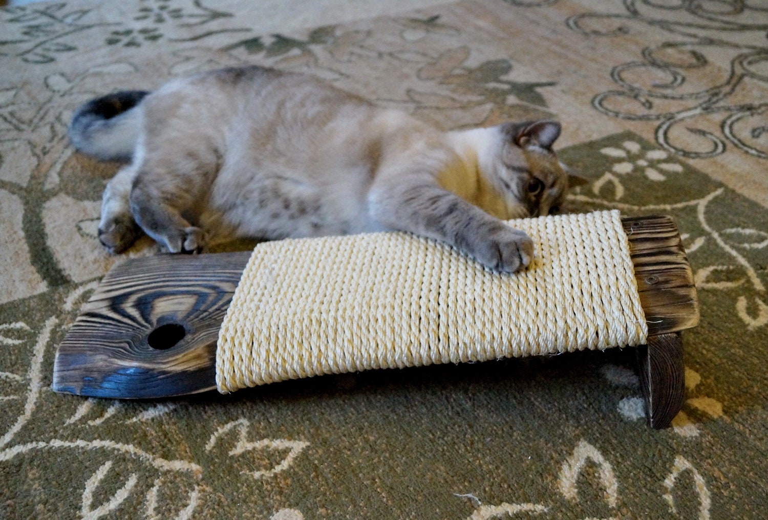 Cat scratcher Cat furniture Cat corner scratcher Reclaimed Etsy