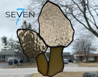 Morel Mushrooms Stained Glass Suncatcher