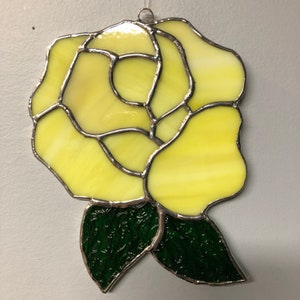 Stained Glass Yellow Rose