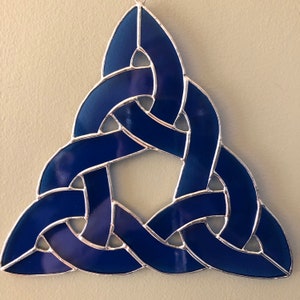 Stained Glass Celtic Knot Suncatcher in Deep Blue - Etsy