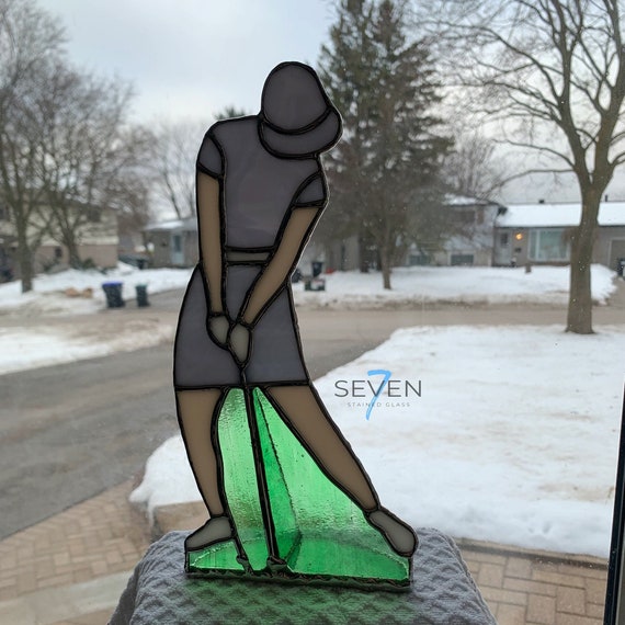 Stained Glass 3D Female Golfer