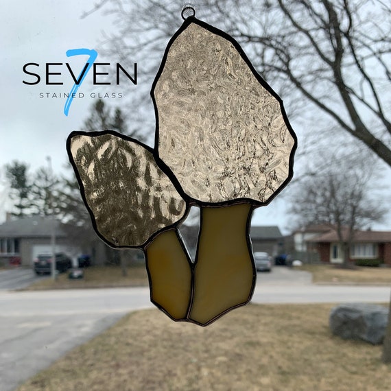 Morel Mushrooms Stained Glass Suncatcher