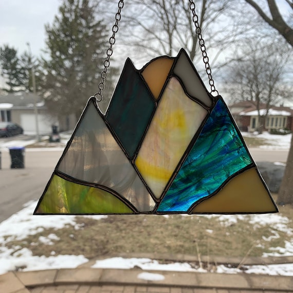 Mountain Range Stained Glass Suncatcher