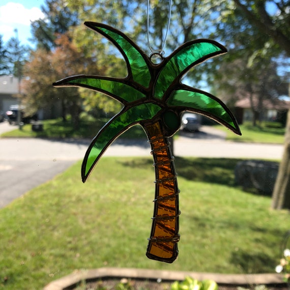 Palm Tree Ornaments, Coconut Trees, Decorated Stained Glass