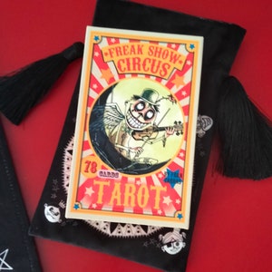 FREAK SHOW Circus TAROT. 78 cards. Magenetic box edition. Red gilt edge. By Fran Carras.