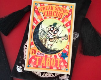 FREAK SHOW Circus TAROT. 78 cards. Magenetic box edition. Red gilt edge. By Fran Carras.