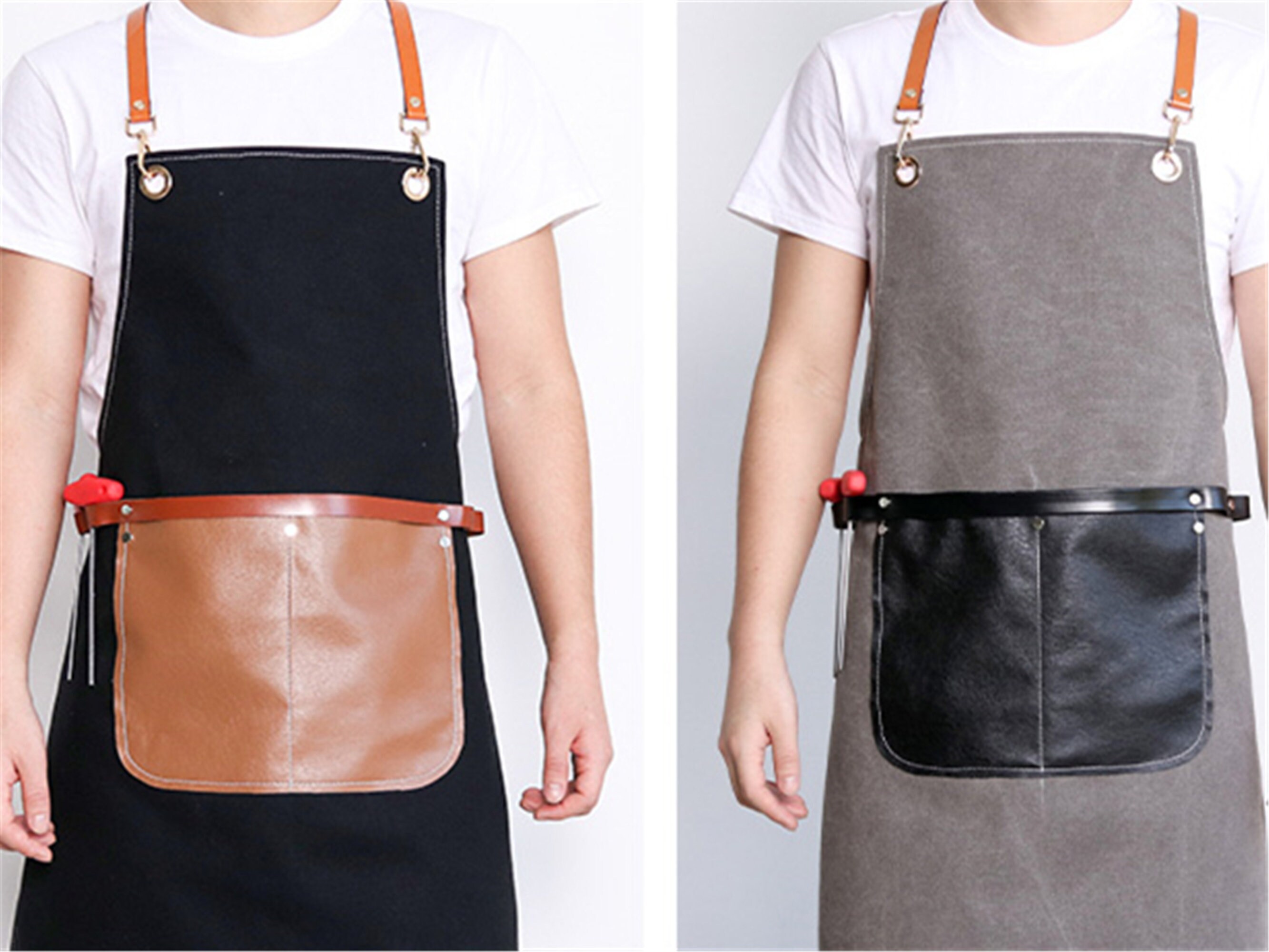 Personalized canvas apron women men apron with pockets print Etsy