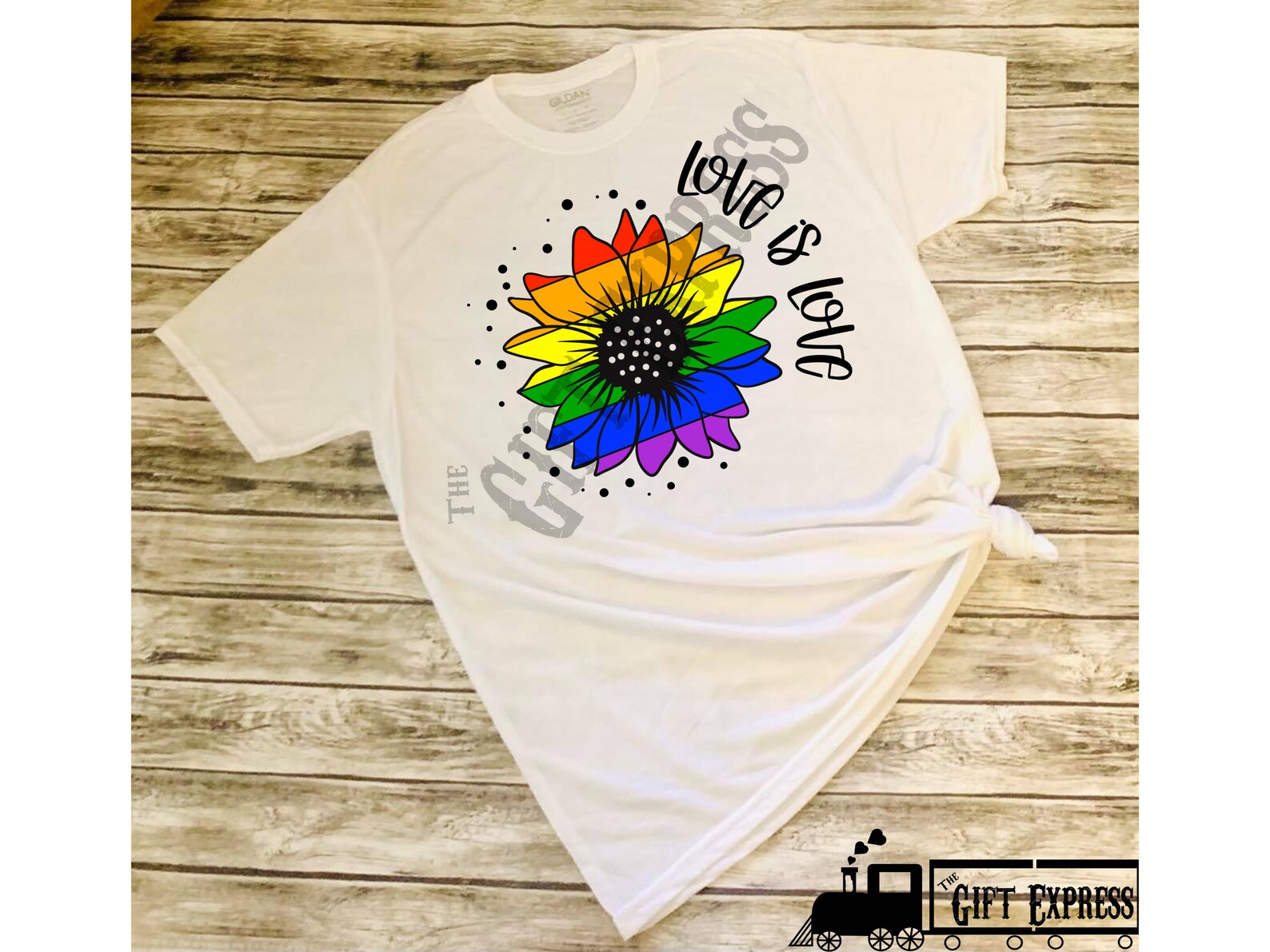 Sunflower With Gay Pride Rainbow Love is Love Etsy