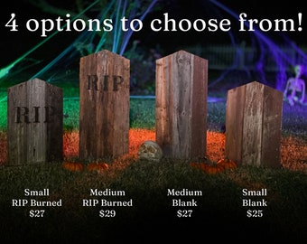 Straight Point Wood Tombstone - Halloween Yard Decoration for Outdoor Halloween Decor