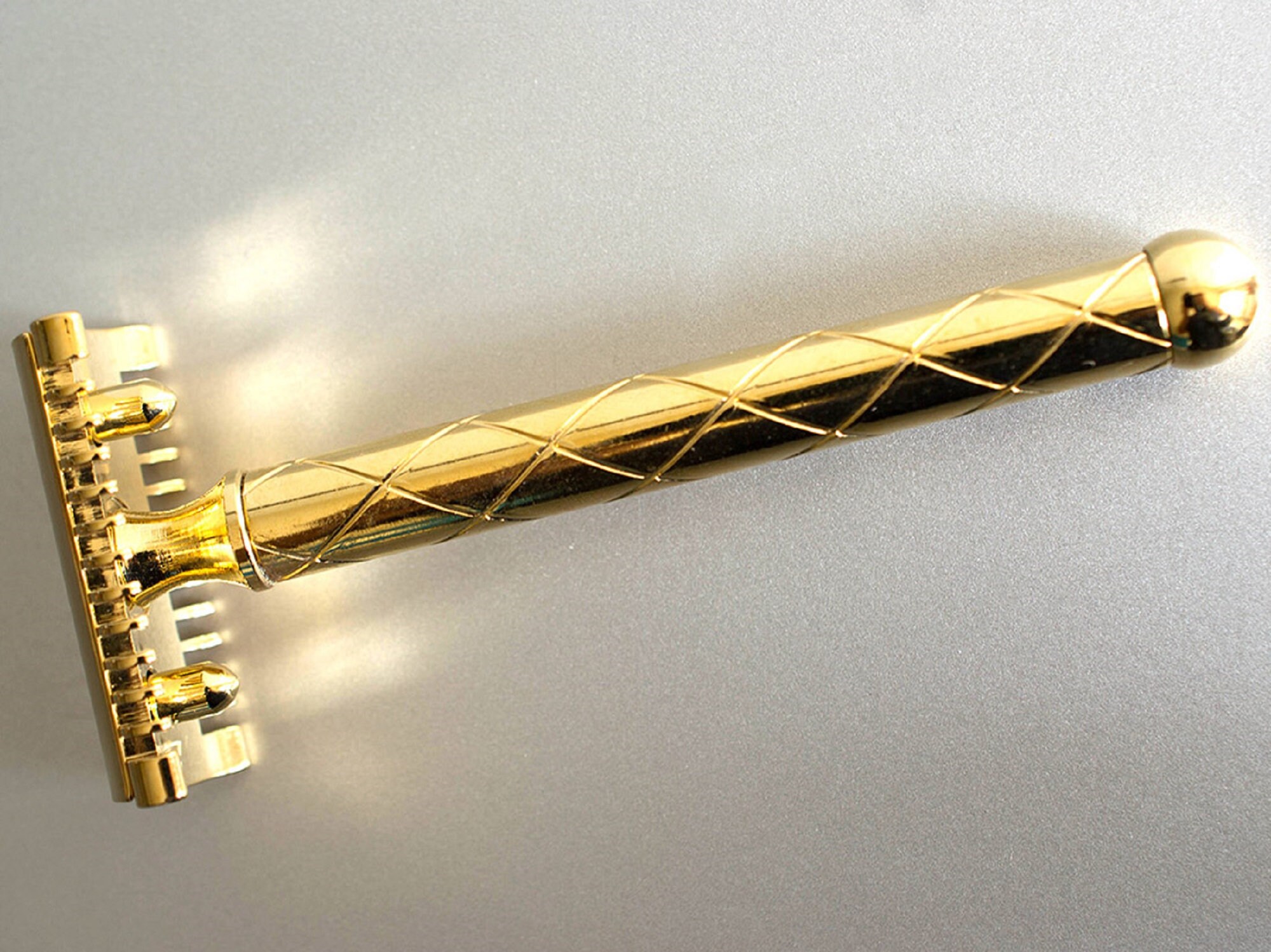 Gold Retro Safety Razor Open PaintEd in Golden Fatip Laiton Etsy