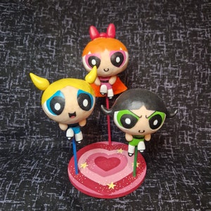 The Powerpuff Girls Buddie Figurines Triple Doll Flight Display