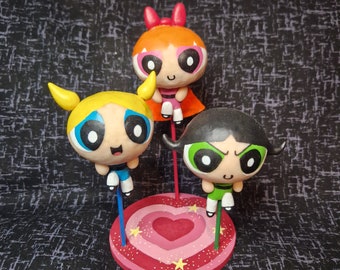 De Powerpuff Girls Buddie-figuurtjes vlucht met drie poppen