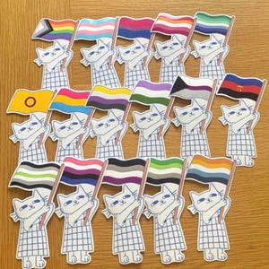 Pride Cat Sticker: Glossy Vinyl LGBTQIA+ Decal - Original Illustration