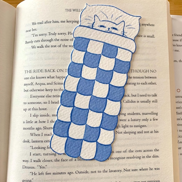 Handmade Cat Bookmark: Cozy Cwtchy Cats Design