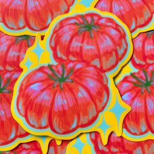 Tomato Sticker | Original Tomato Illustration | Stickers For Decorating | Stickers for Scrapbooking | Stickers For Labelling, Glossy Sticker