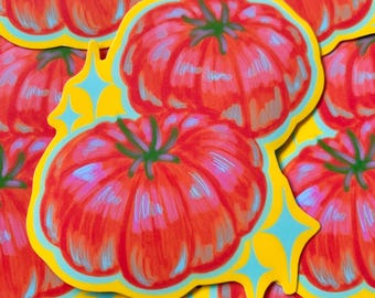 Tomato Sticker | Glossy Vinyl Decal | Original Illustration