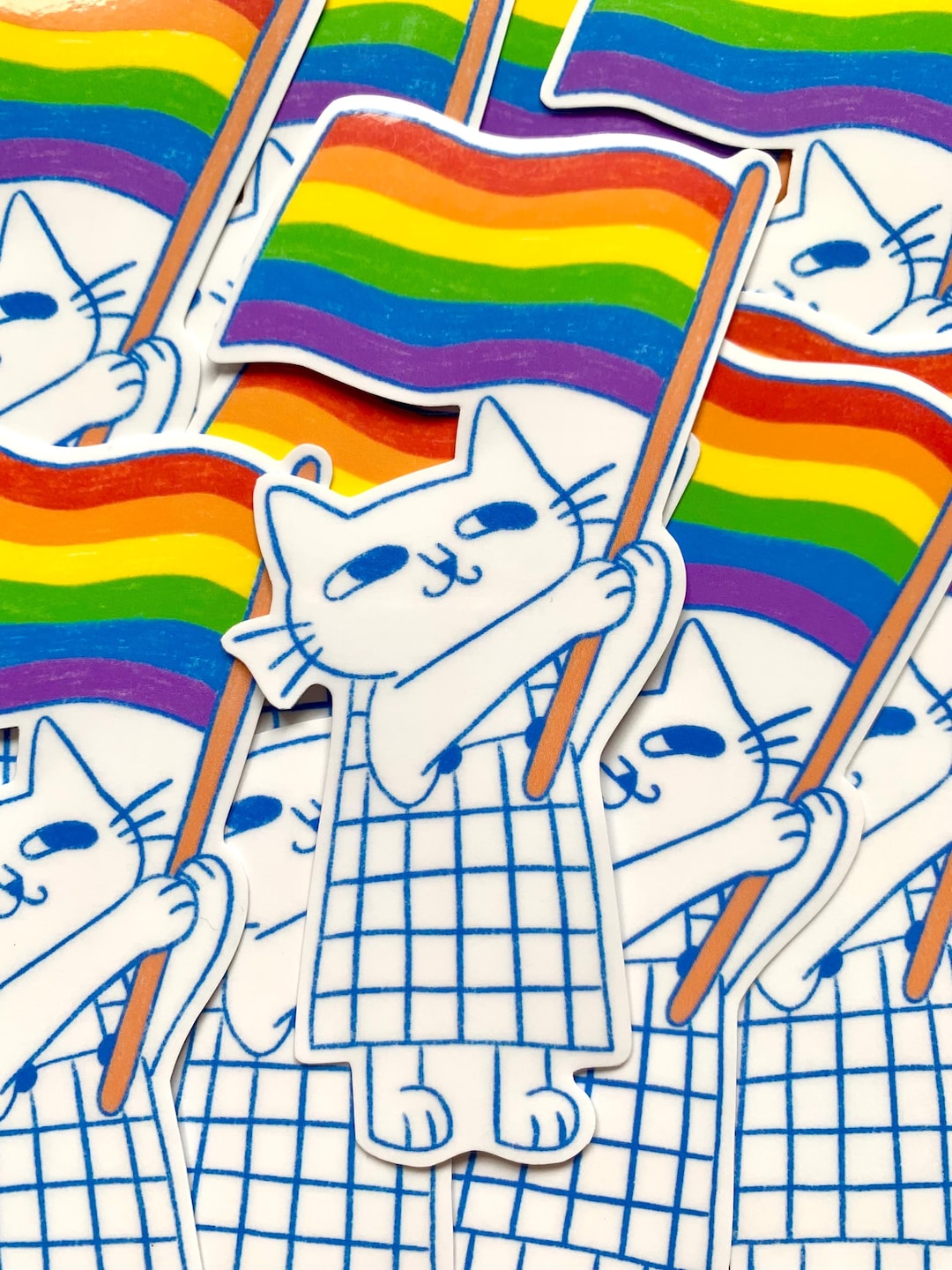 Pride Cat Sticker | Pride Flag Illustration | Stickers for Decorating ...