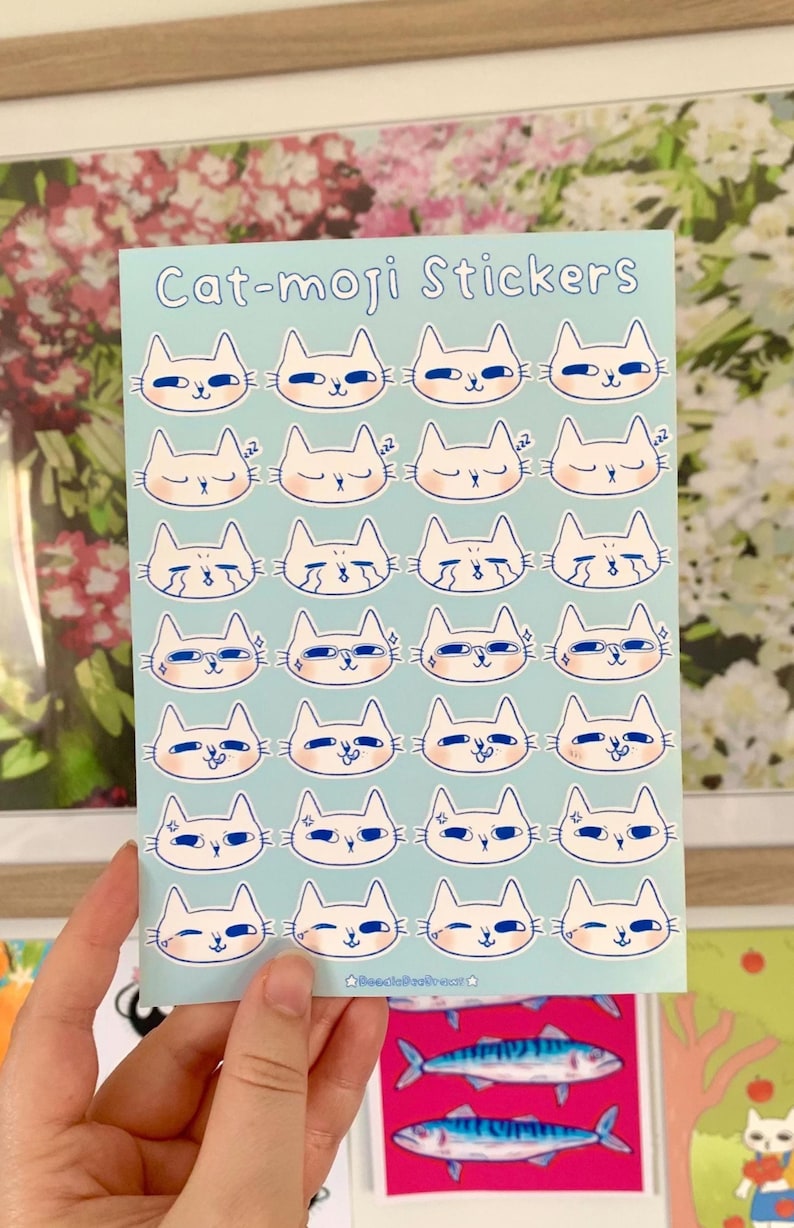 Cat Mood Sticker Sheet | Planner Stickers | Glossy Stickers ...