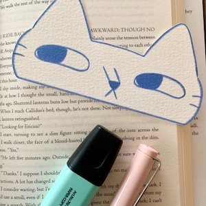 Cute Handmade Minimalist Cat Bookmark | Book lover gifts