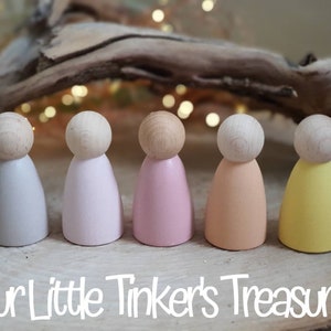Pastel peg doll people, montessori gift ideas for kids, curiosity,scandi nursery decor, educational toy, dolls house, fairy woodland play