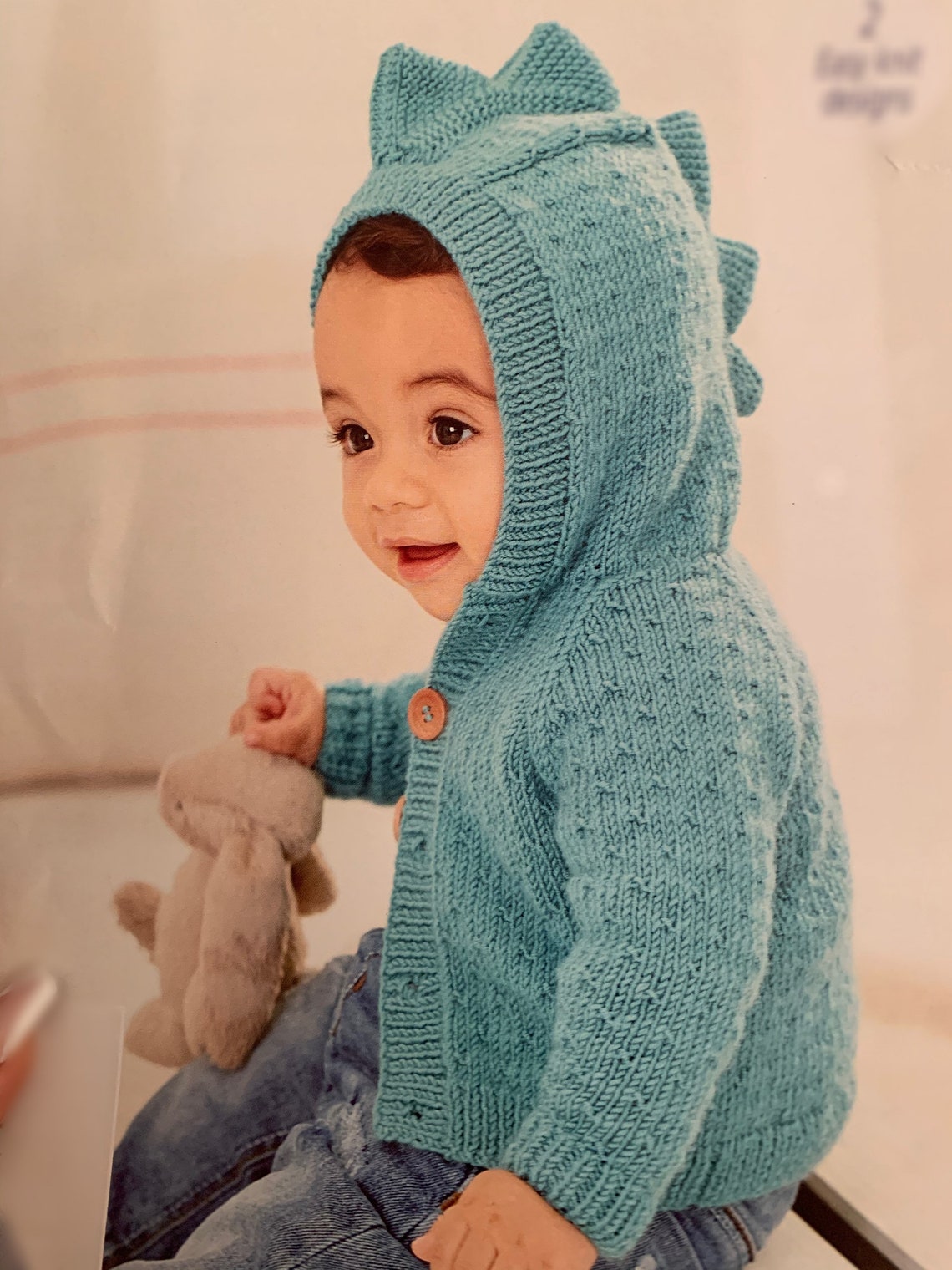 Unisex Hand Knitted Dinosaur Cardigan Etsy