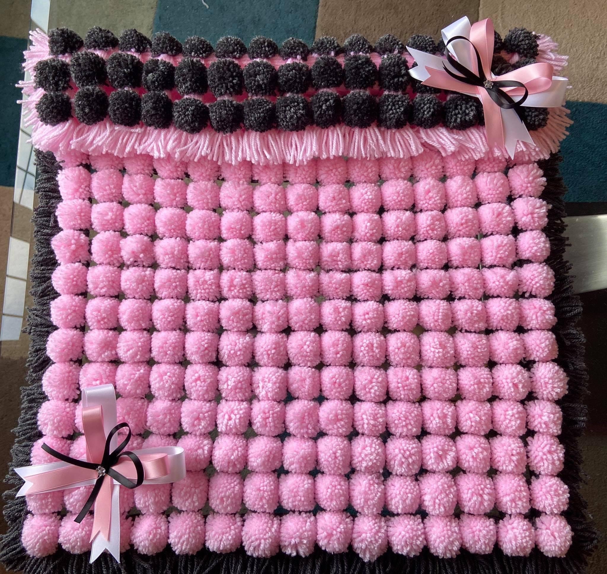 Pom Pom Pram Blanket Etsy