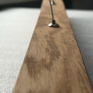 Linear Pendant Light Minimalist Solid Oak Pendant Lamp with LED Strip & Remote Dimmer Control zdjęcie 9