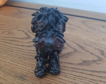 Hand made clay black cockapoo dog ornament