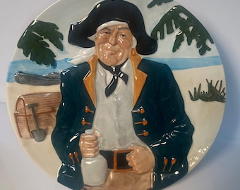 Vintage Davenport Pottery “Long John Silver” Collector Plate 2256A – Historic Toby Plate Collection – England 1986