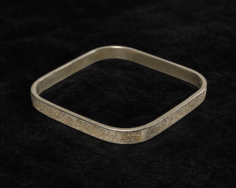 Vintage Tiffany & Co Sterling Silver Square Bangle Bracelet 925 | Return to Tiffany New York 10027 | 1997 Authentic
