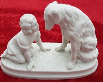 girl and dog ornament