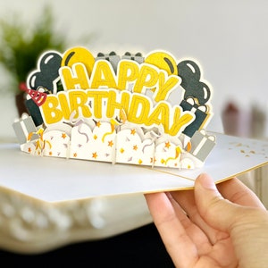 Carte de joyeux anniversaire | Carte d'anniversaire pour lui | Carte d'anniversaire 3D | Carte-cadeau d'anniversaire