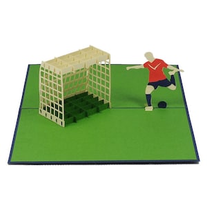 フットボール選手のポップアップカード | フットボール選手の 3D ポップアップカード | サッカーの 3D ポップアップ グリーティングカード | 父の日カード | 子供用カード