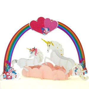 Pop-upkaart Liefde eenhoorn | Pop-upkaarten verjaardag | Pop-up wenskaarten | Pop-upkaart voor kinderen | Pop-upkaarten voor meisjes