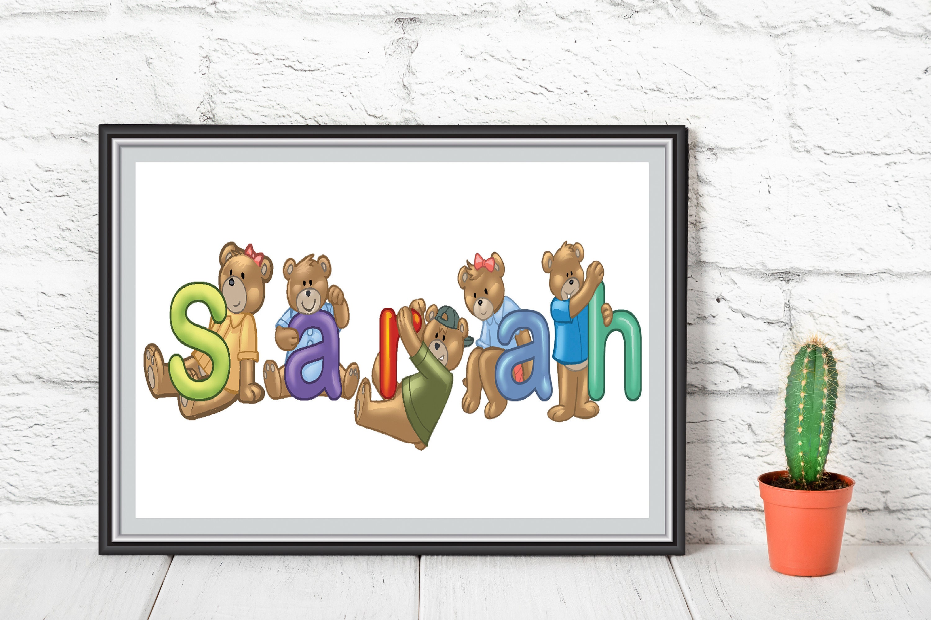 Girls Name Teddy Bear Print. Boys Name Teddy Bear Print. Etsy UK