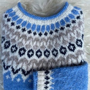 Icelandic Sweater RIDDARI  Womens Nordic Lopapeysa Cozy Camping Pullover Fair Isle Norwegian Lopi Wool Eco Friendly Jumper Gift for Her