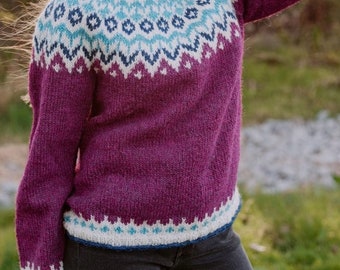 RIDDARI Lopapeysa Icelandic Sweater Nordic Pure Wool Fair Isle Pullover Hand knit Scandinavian Outdoor Nature Jumper-Made to Order