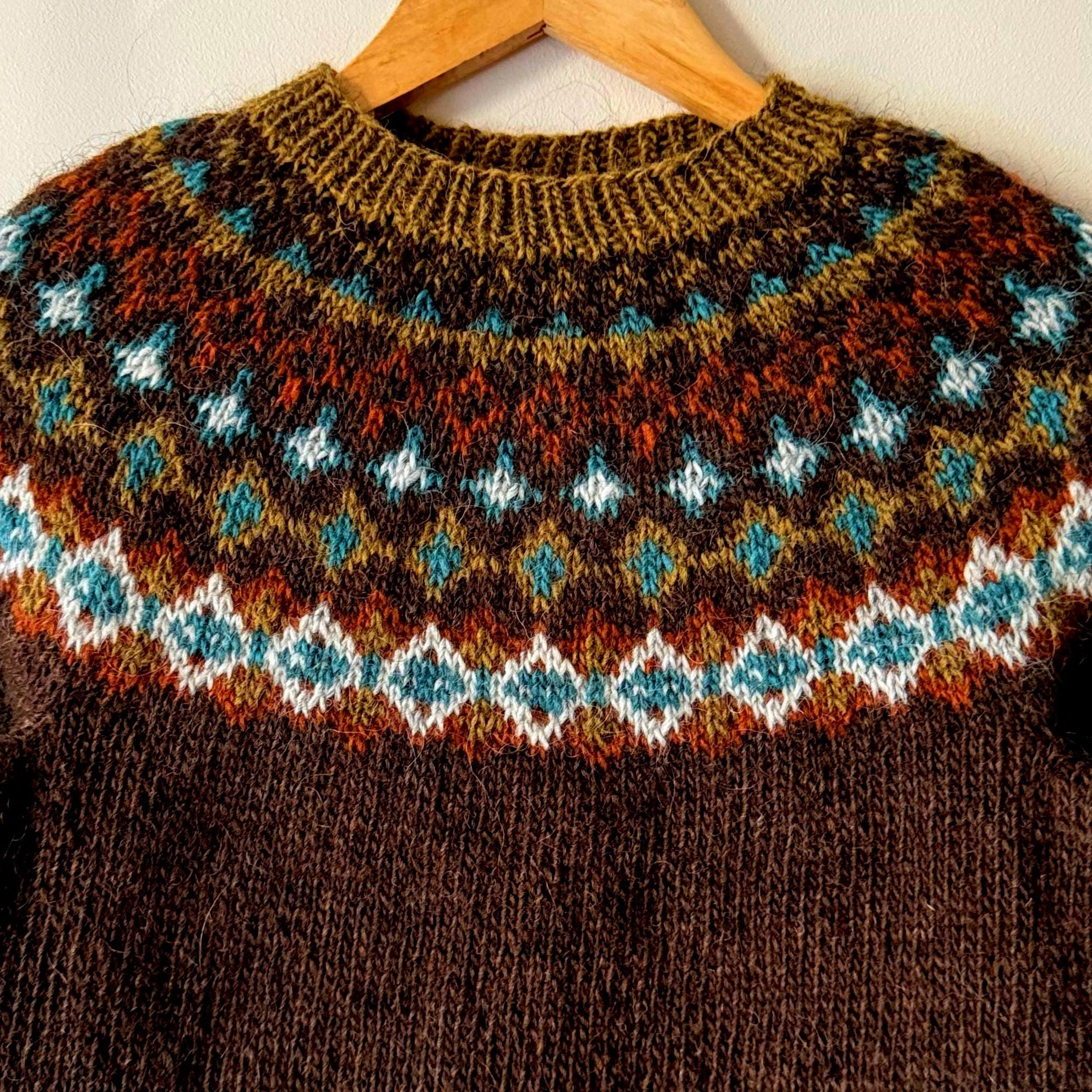 Djasn Icelandic Wool Sweater, Autumn Authentic Hand Knit Lettlopi