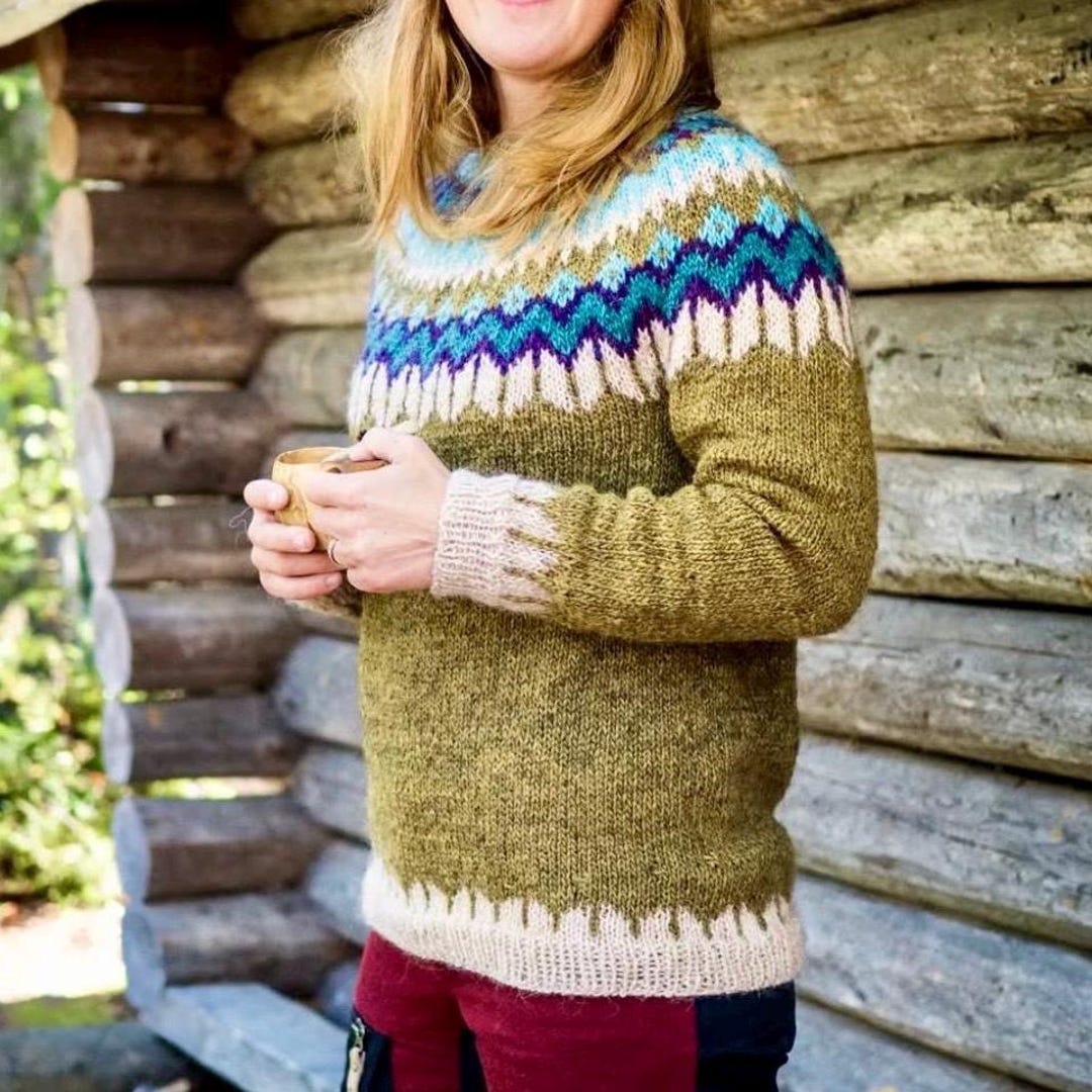 Maglione islandese autunnale TERRA Golden Nordic Wool Lopapeysa