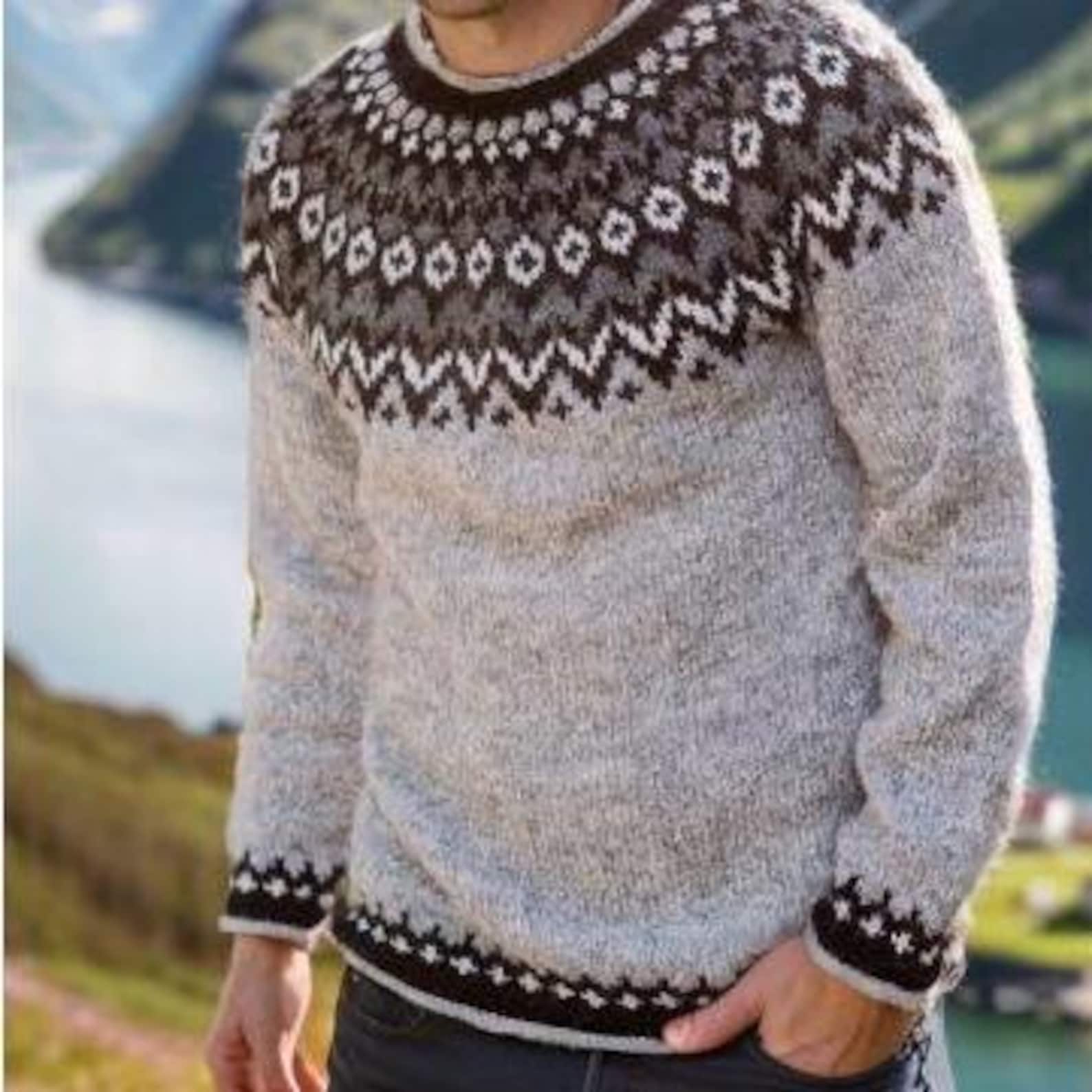 Riddari Men s Icelandic Wool Sweater Norwegian Hand Knit Lettlopi riddari-men-s-icelandic-wool-sweater-norwegian-hand-knit-lettlopi