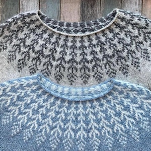 Womens Icelandic Sweater Lopapeysa FERN&FEATHER Fair Isle Wool Pullover Nordic Scandinavian Lopi Jumper Hand Knit Norwegian Gift for Her
