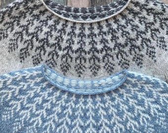 Womens Icelandic Sweater Lopapeysa FERN&FEATHER Fair Isle Wool Pullover Nordic Scandinavian Lopi Jumper Hand Knit Norwegian Gift for Her