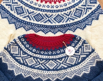 Christmas Sweater MARIUS Icelandic Pure Eco Wool Norwegian Lopapeysa Fair Isle Pullover Nordic Ski Norway Scandinavian Jumper Iceland Gift