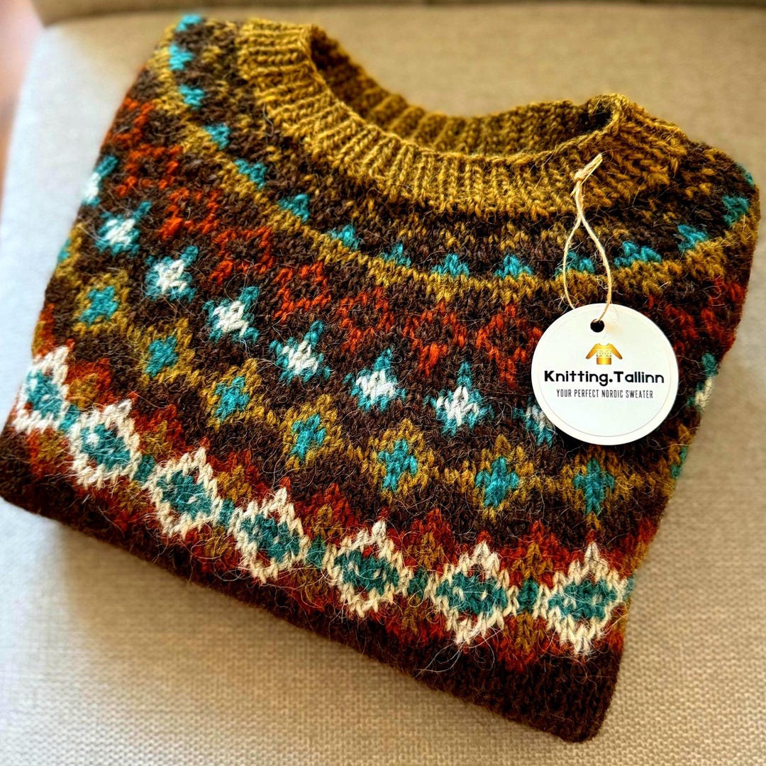 Djasn Icelandic Wool Sweater, Autumn Authentic Hand Knit Lettlopi