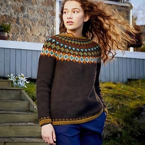 Djasn Icelandic Wool Sweater, Autumn Authentic Hand Knit Lettlopi